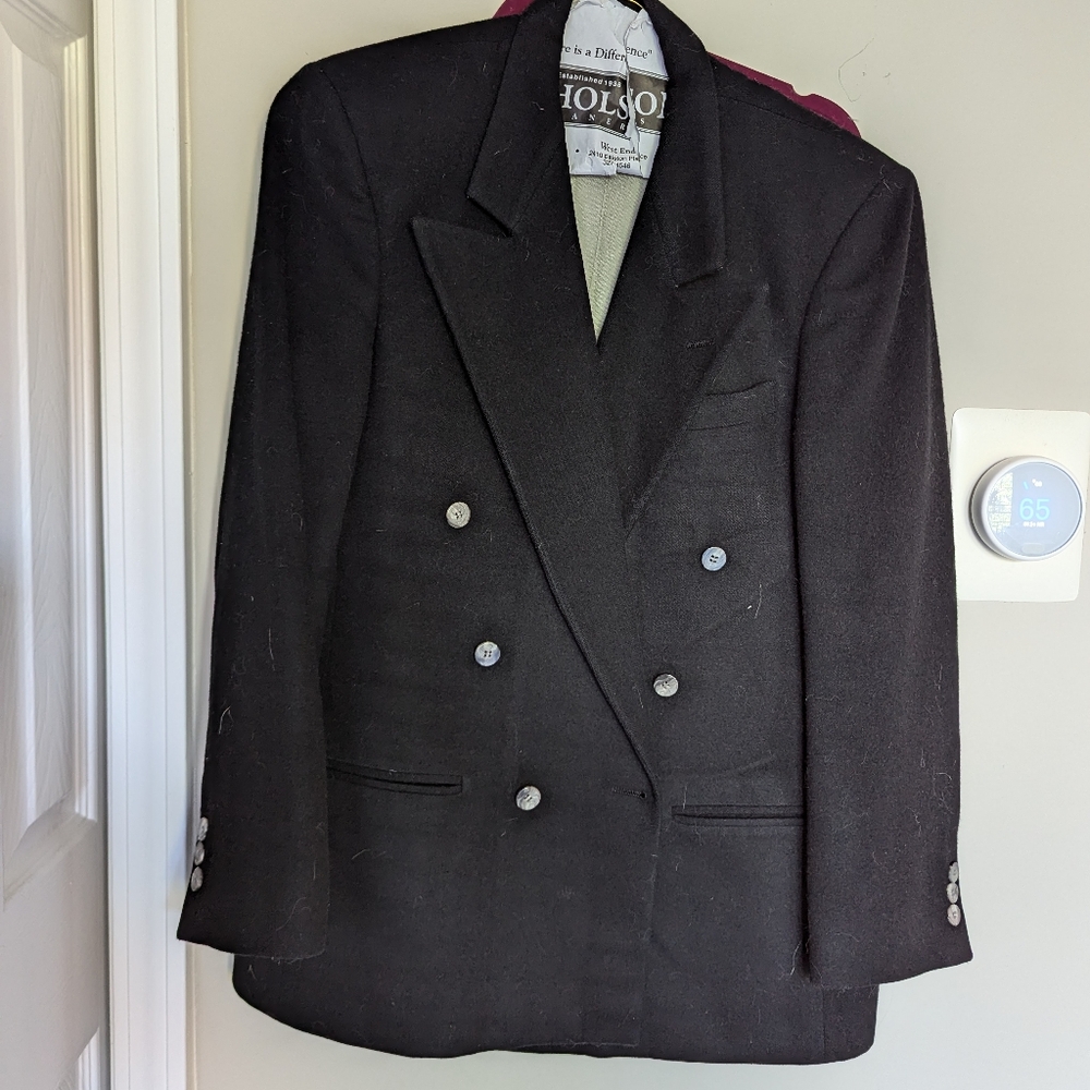 Vintage Real Camel Hair Black Blazer